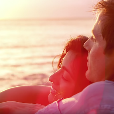 male and female on beach